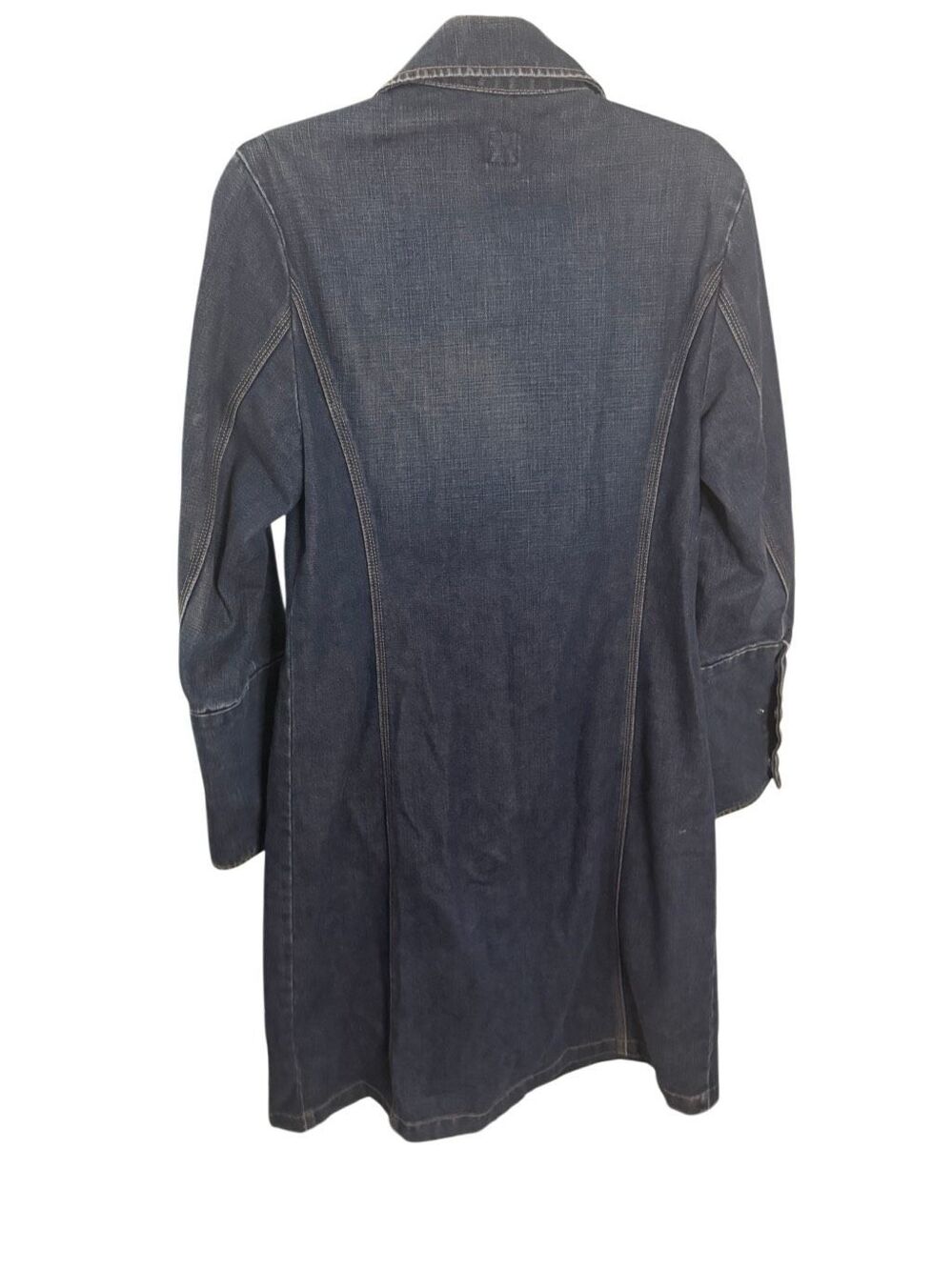 Vintage Gap Denim Trench Jean Jacket Snap Button Front Women’s Size Medium - Picture 5 of 5